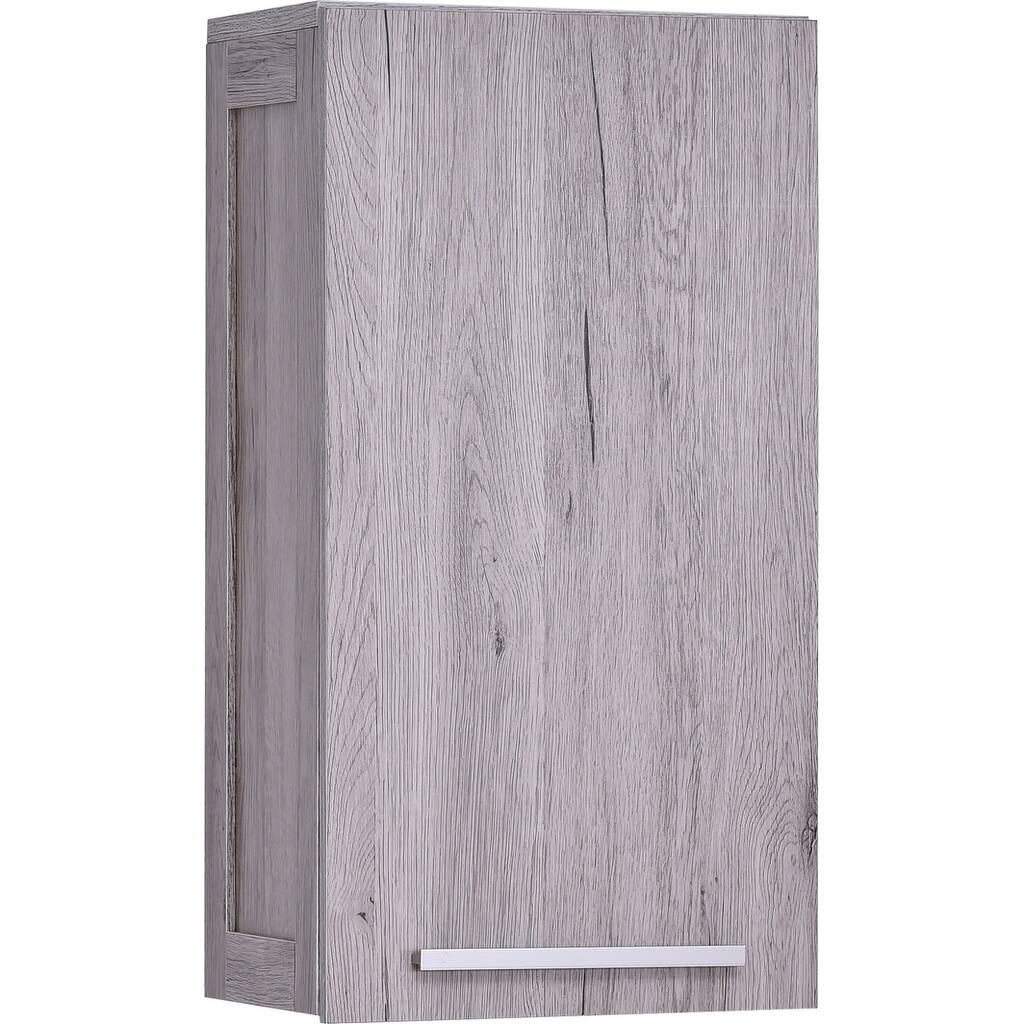 Wall Mounted Bath Medicine Cabinet Oslo 1 Door Washed Gray Oak - 12 3/4"L x 8"W x 23 3/4"H