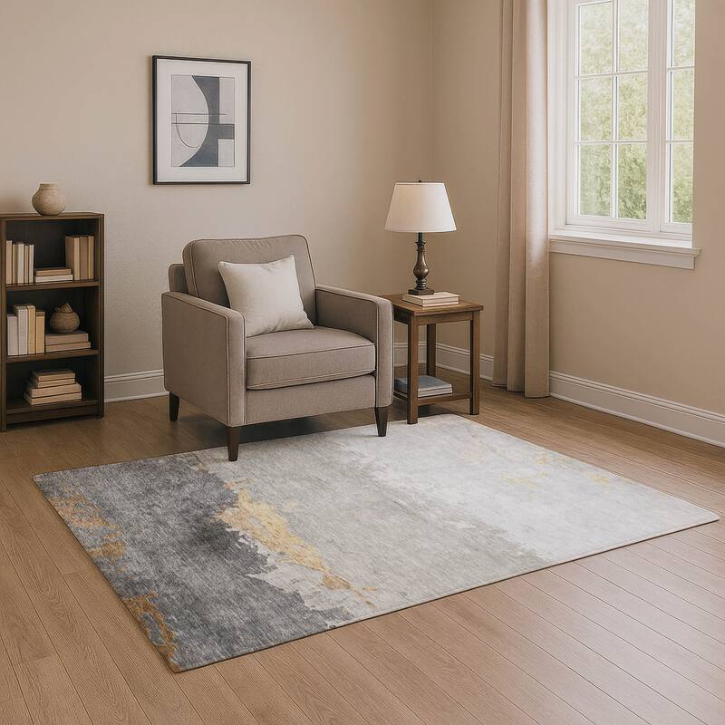 Premium Washable Super Soft Contemporary Ombre Mayfield Rug - Gold - 5' x 7'6"