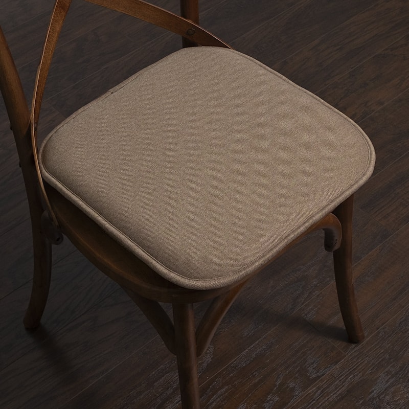 Sweet Home Collection Charlotte Jacquard Memory Foam Non Slip Back Chair Pad Cushion 16" x 16"