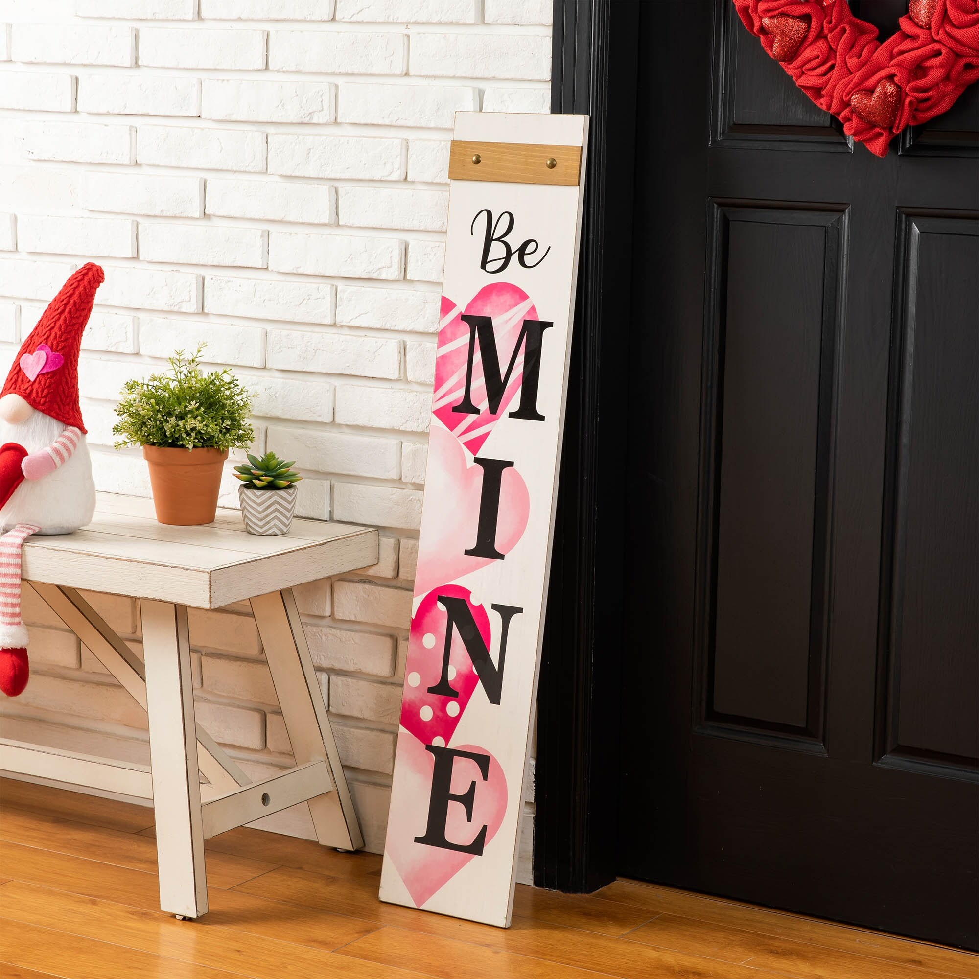 Glitzhome Wooden Happy Valentine's Day Porch Sign Decor - On Sale