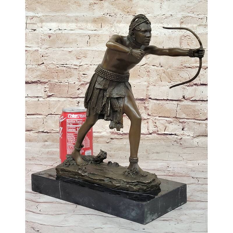 Mayan Aztec Inca Native Mesoamerican South American Archer Warrior Bronze Sculpture