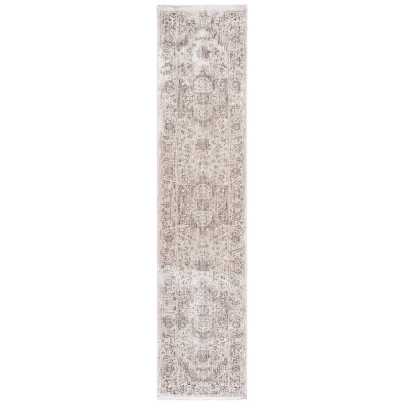 SAFAVIEH Garnet Eiko Vintage Distressed Rug - 2'2" x 10' Runner - Grey/Ivory