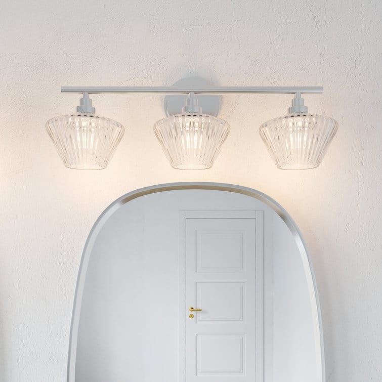 Acroma Bathroom Steel Dimmable Vanity Light - 3-light - Polished Chrome