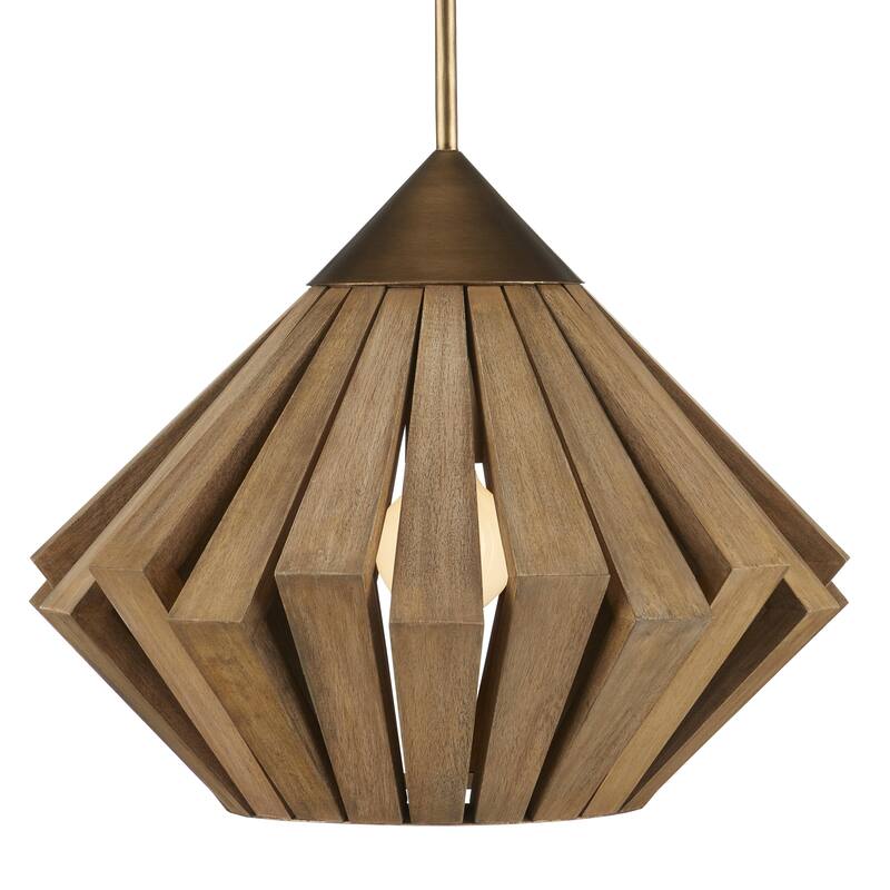 Currey & Company Plunge Pendant - 18.5"h x 18"dia - 18.5"h x 18"dia - Brass/Toffee