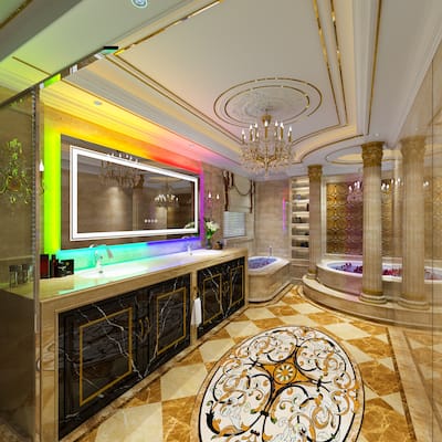RGB LED Bathroom Mirror Front Light RGB Backlit Lighted Vanity Mirror