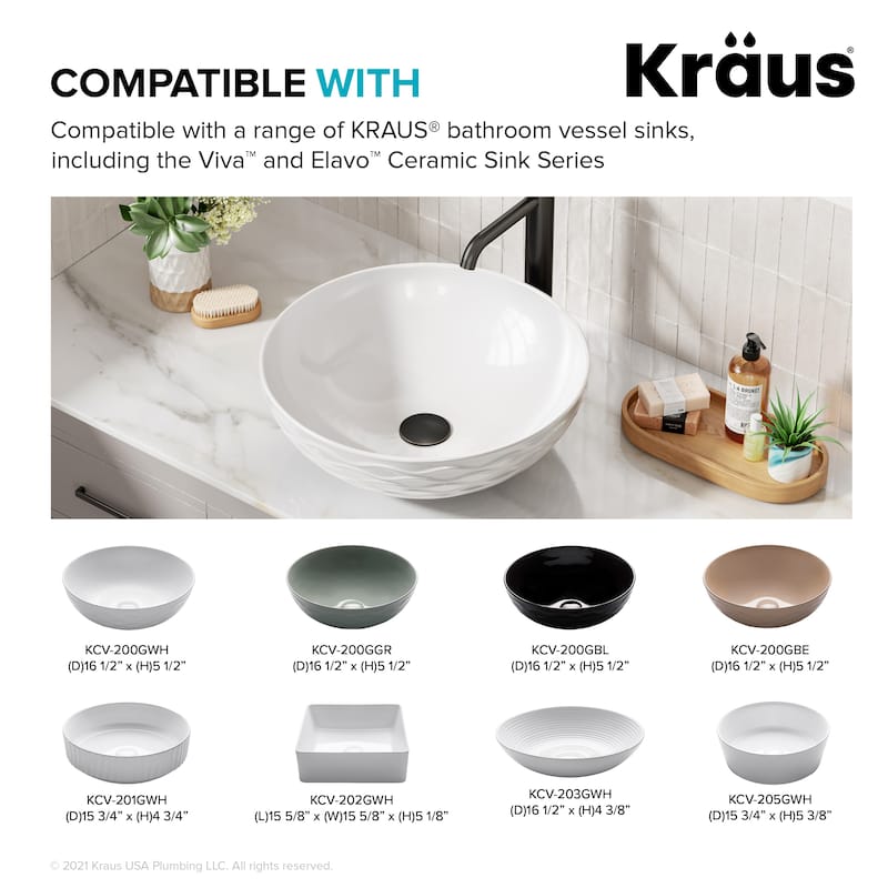 KRAUS Pop-Up Drain for Vessel Bathroom sink