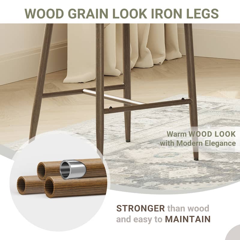RENEWLINE 25 Inch Bar Stools with Backrest, Mid-Century Modern Counter Height Stools for Kitchen Island