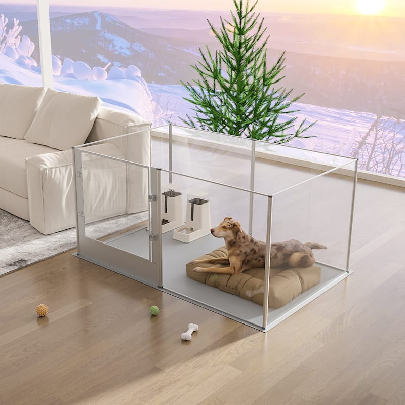 Acrylic Dog Playpen Fence Exercise Play Pen for Cats, Puppies, Rabbits