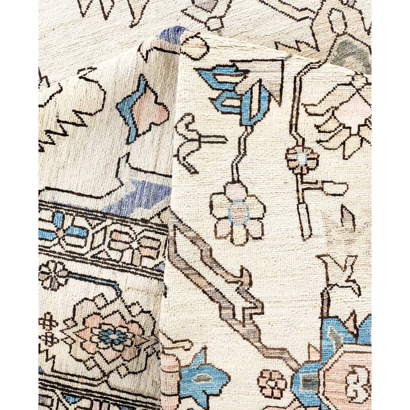 Serapi One-of-a-Kind Hand-Knotted Area Rug - Ivory - 8' 11" x 11' 11"