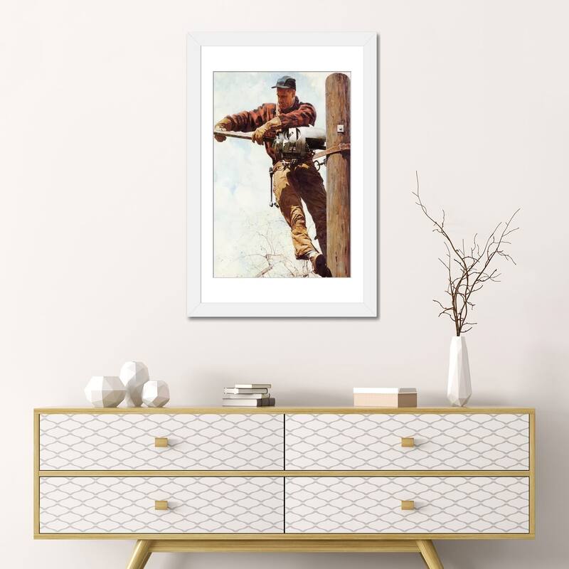 iCanvas "The Lineman" by Norman Rockwell