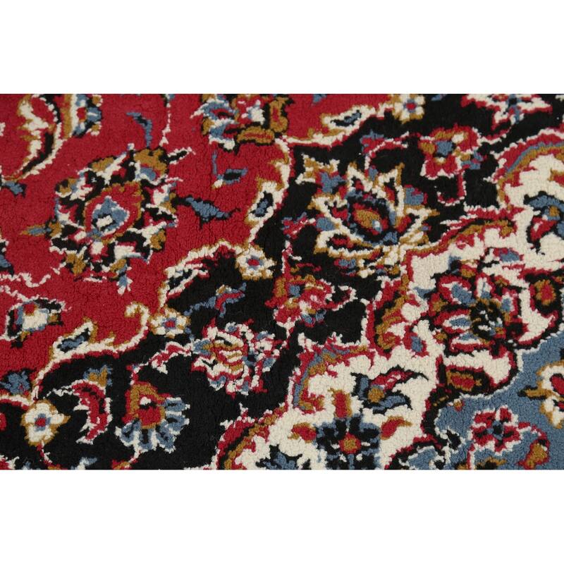 Traditional Floral Mashad Turkish Area Rug Red Machine Made Carpet - 6'5" x 9'9"