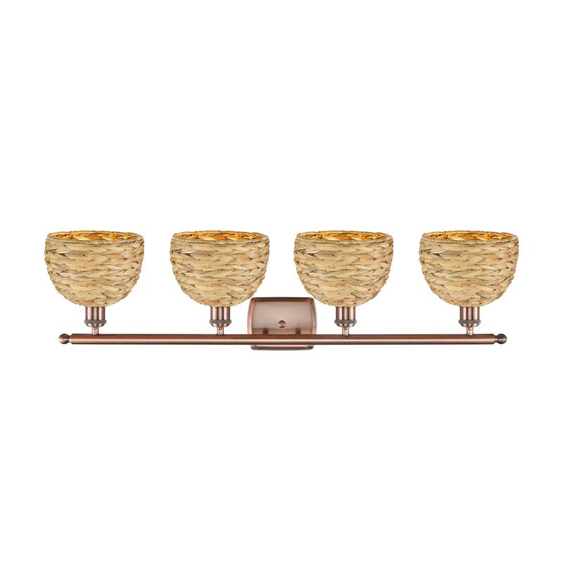 Innovations Lighting 516-4W-12-38 Woven Rattan Vanity Woven Rattan 4