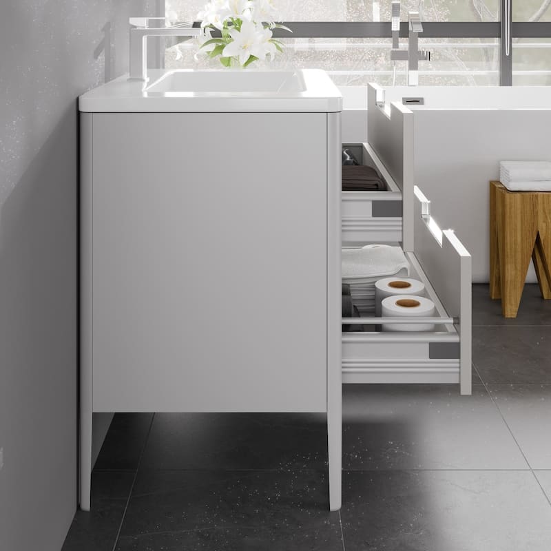 Jasmine 32 in. White Bath Vanity with Integrated Acrylic Sink
