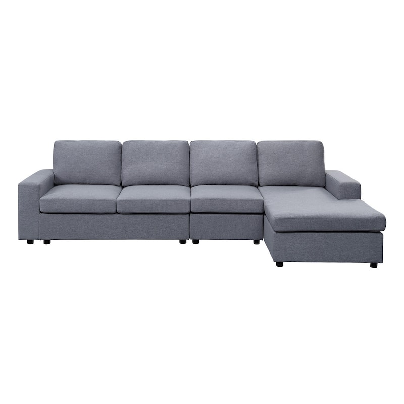 Linen Sofa with Reversible Chaise