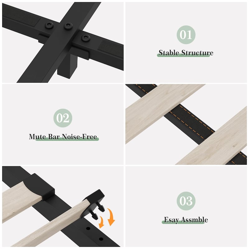 Bed Frame with 4 Storage Drawers and Headboard