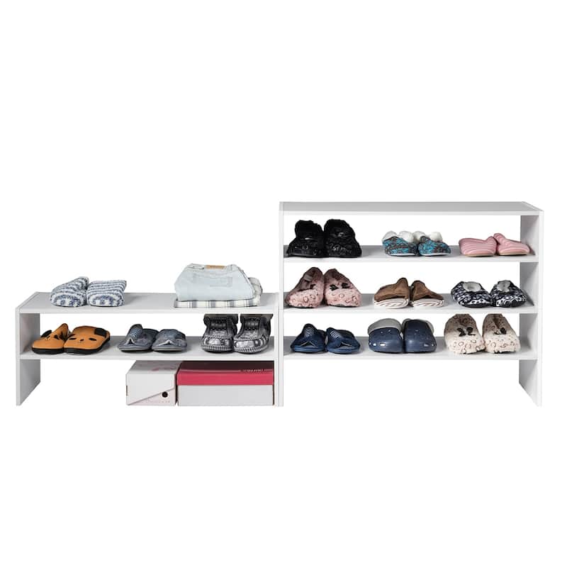 Costway 3 PCS Stackable Shoe Rack 31-Inch Horizontal Organizer 2-tier - See Details