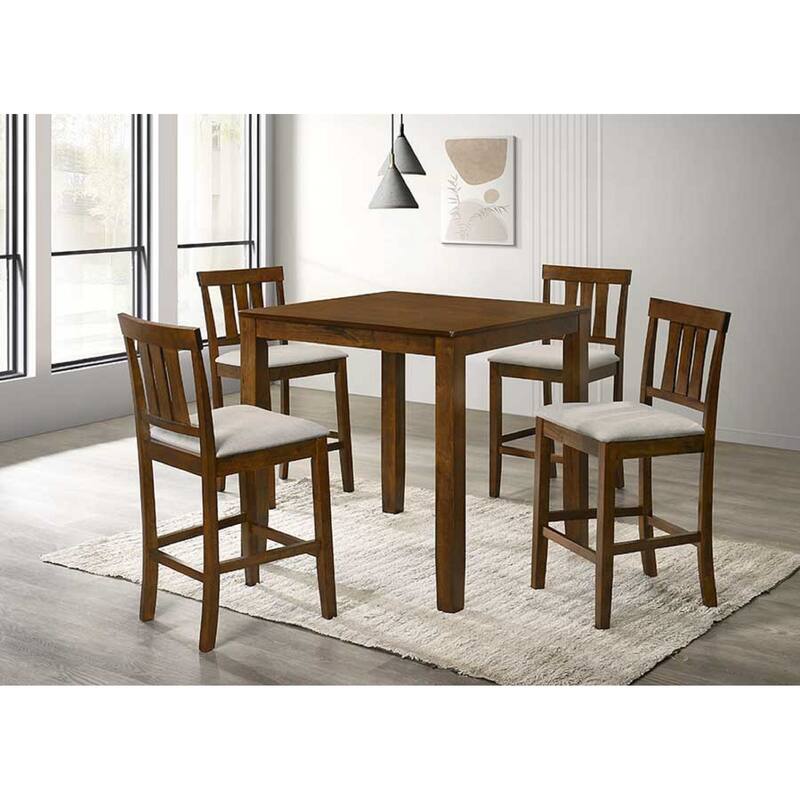 2-Piece Counter Height Chair Set - Cherry Finish Wood