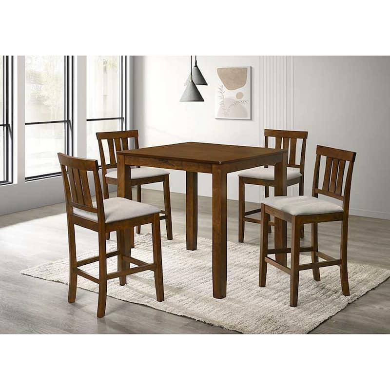 Beautiful Cherry Color Counter Height 2Pc Dining Pub Height Chairs Dining Room Wooden Furniture