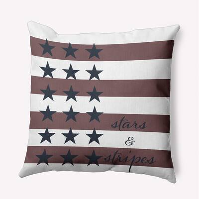 Stars and Stripes with Words Polyester Indoor Pillow