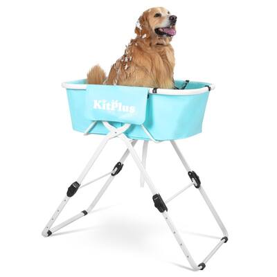 Height-Adjustable Elevated Pet Bath for Large Dogs and Cats