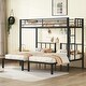 preview thumbnail 2 of 7, Metal Detachable Bunk Beds for 3, Twin XL over Twin & Twin Bunk Bed Metal Triple Bunk Beds,Black