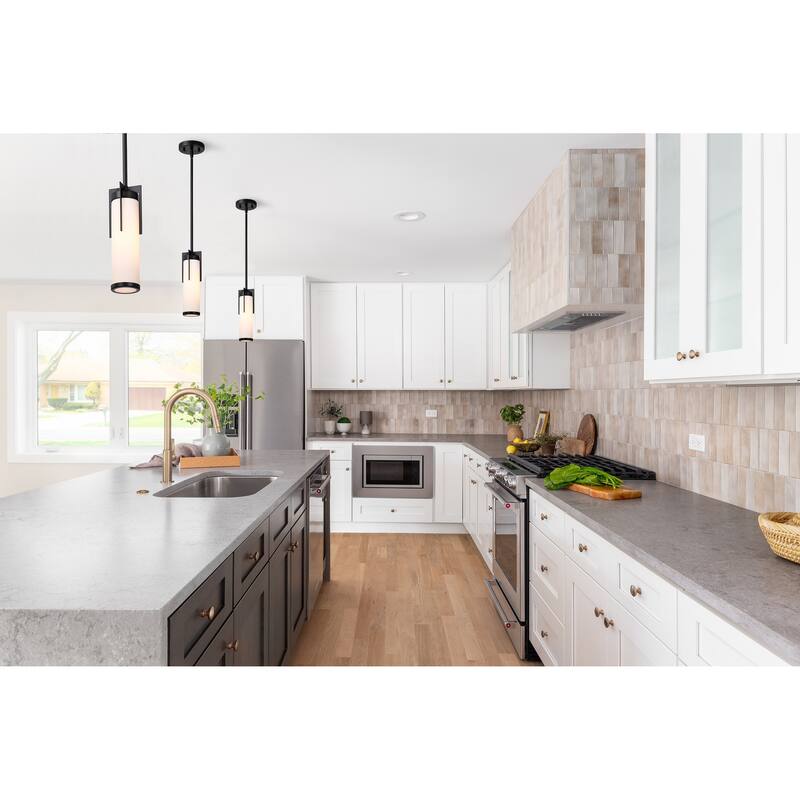 Roselle Mini Pendant Matte Black with White Glass - Matte Black