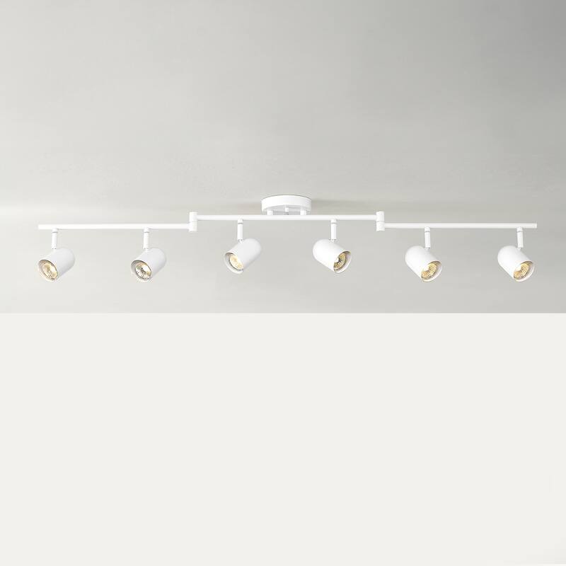 49" 6-Light Matte White Foldable Track Lighting with Pivoting Track Heads - 4.75"