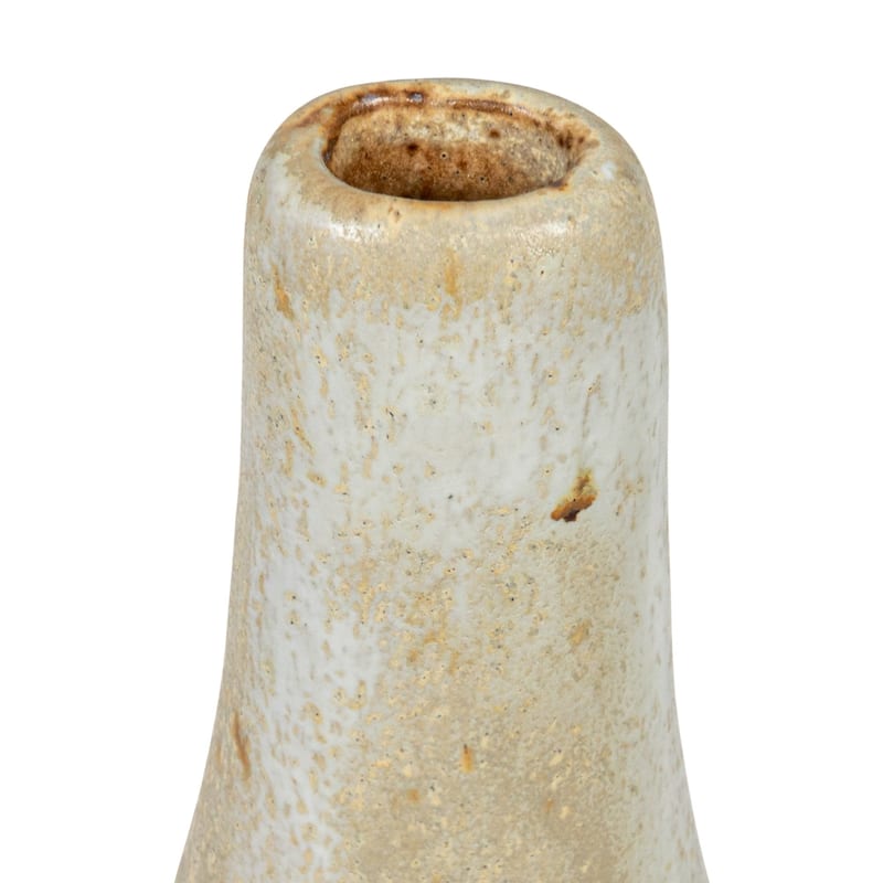 Stoneware Vase with Raised Dots and Reactive Glaze - 5.3"L x 3.4"W x 8.1"H