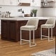 preview thumbnail 21 of 81, Leick Home Upholstered Barrelback Counter Stool with Metal Base