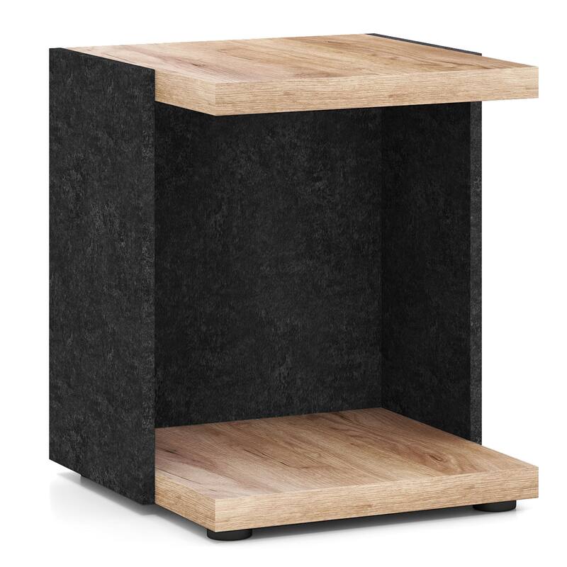 Costway 2-Tier Sofa Side Table set of 1/2 with Open Storage Shelf