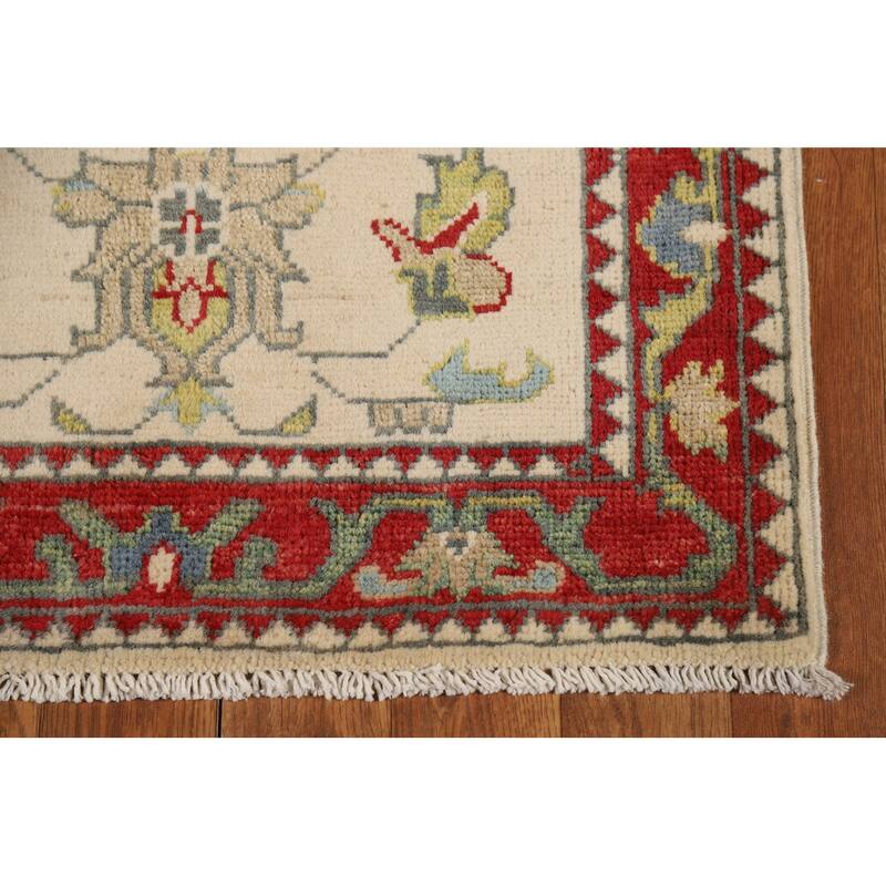 Geometric Kazak Accent Rug Handmade Wool Carpet - 2'0" x 3'0"