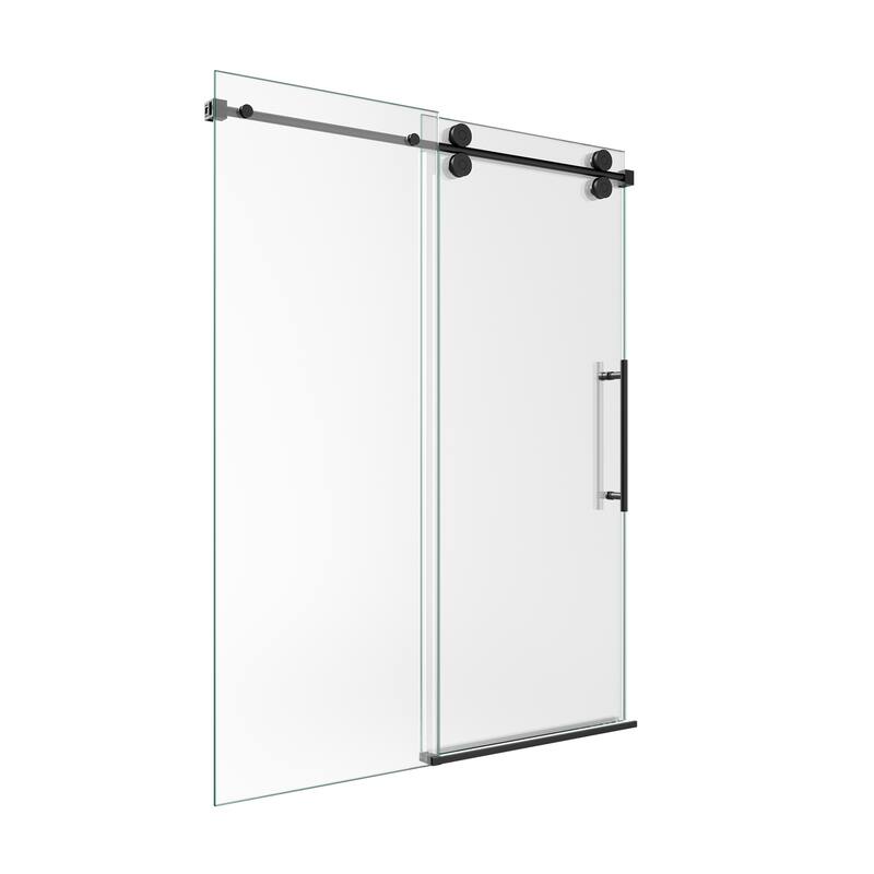 GDFStudio - Modern America Design Frameless Single Sliding Shower Door with 5/16" SGCC Tempered Glass & Stainless Steel Hardware