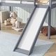 preview thumbnail 34 of 41, Twin Size Solid Wood Low Loft Bed with Slide, Ladder, Safety Guardrails, and Sturdy Rubberwood Frame