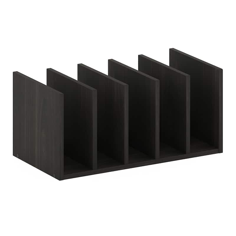Furinno Hermite Home Office Supplies Desktop Bookshelf Storage Organizer, Espresso - Black/Brown