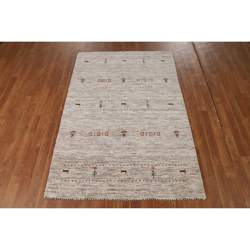 Gabbeh Oriental Rug Handmade Wool Carpet - 3'10" x 5'9"