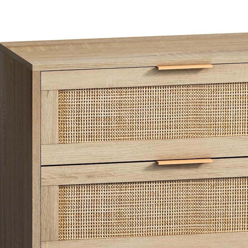 Modern 6-Drawers Rattan Storage Cabinet Rattan Drawer