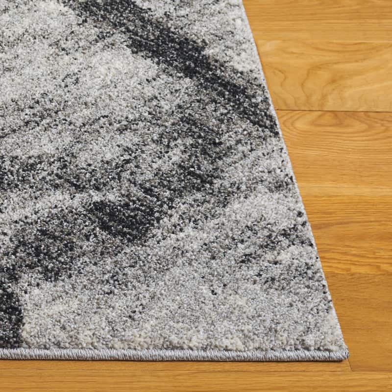 SAFAVIEH Retro Medina Modern Abstract Distressed Rug - Light Grey/Black - 5' 3" x 8'