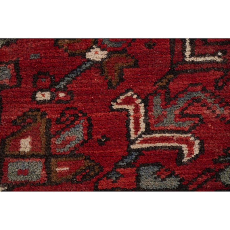 Hand Knotted Oriental 100% Wool Carpet Traditional Medallion Red Heriz Area Rug - 11' 6'' X 8' 7''