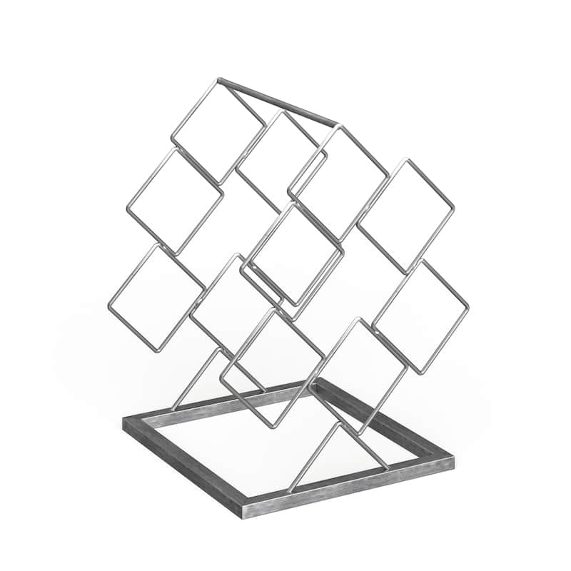 Danya B 6 Bottle Antique Silver Elecroplated Wine Rack