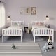 preview thumbnail 12 of 43, CraftPorch Mid-Century Twin Over Twin Bunk Bed