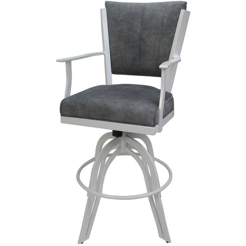 Montana Grey Swivel Tilt Metal 30" or Counter 26" Bar Stool - White - Bar Height