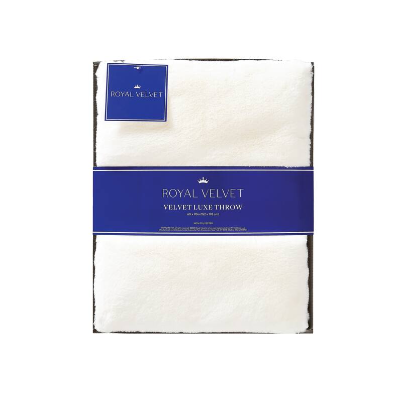 Royal Velvet Luxe Faux Rabbit Fur 60x70 Throw in Gift Box