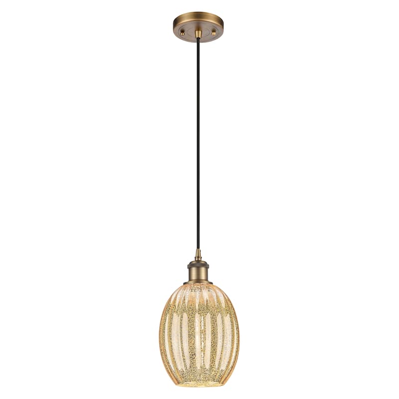 Innovations Lighting Endless Possibilities Ballston - Preston - 1 Light 6" Bulb Shade Cord Hung Mini Pendant - Mercury/Brushed Brass