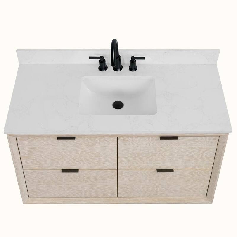 Legion Furniture WH25 Solid Wood Contemporary Bathroom Vanity with 1" thick Artificial top