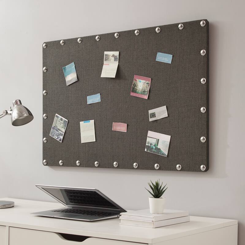 Burlap Corkboard with Nail-head Accents