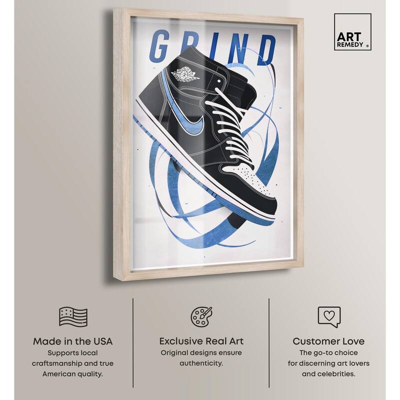 Blue Ribbon Sneaker Shadowbox by Art Remedy