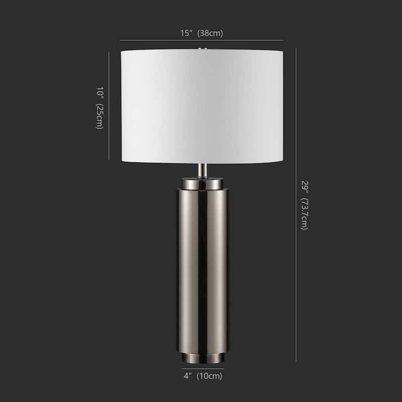 SAFAVIEH Couture Lighting 30-inch Terry Metal Pillar Table Lamp - 15 IN W x 15 IN D x 30 IN H