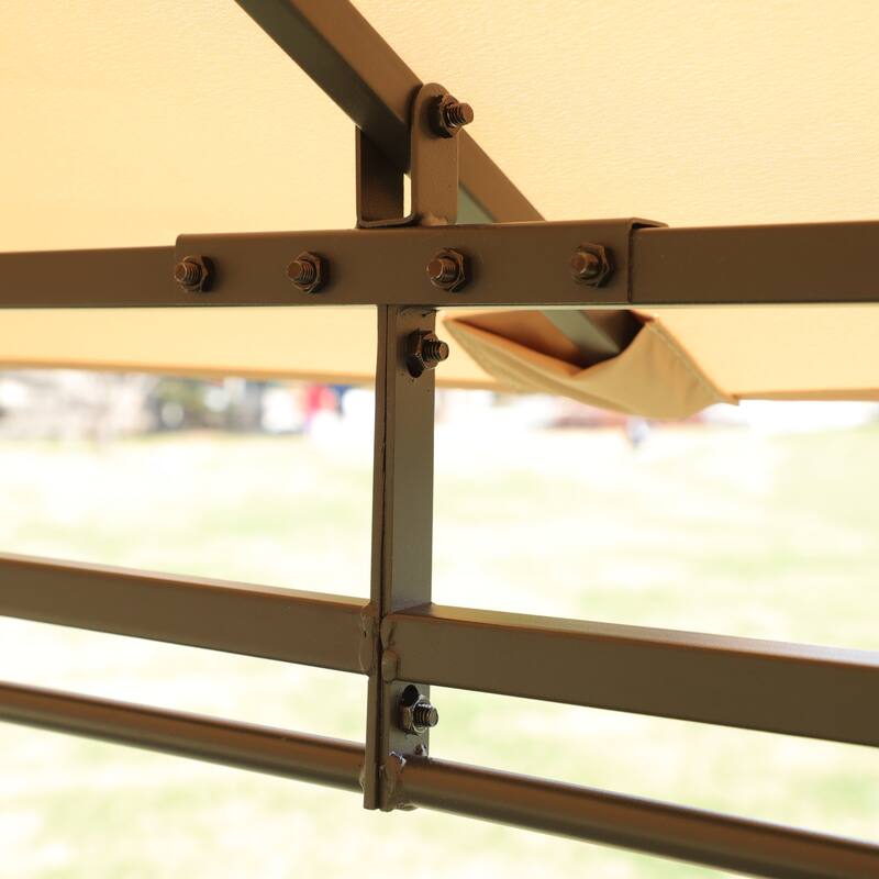 13 x 10 Outdoor Gazebo Canopy Tent With Ventilated Double Roof And Mosquito net for Lawn(Detachable Mesh Screen On All Sides)