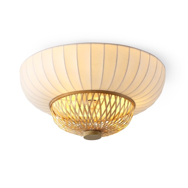 Hikari - Japanese Boho-Chic 3 Light Ceiling Light With Woven
