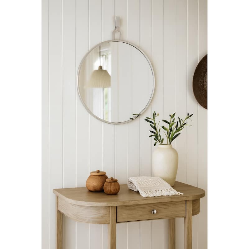 Varaluz Stopwatch Round Accent Mirror - 30"W x 30"H - Polished Nickel